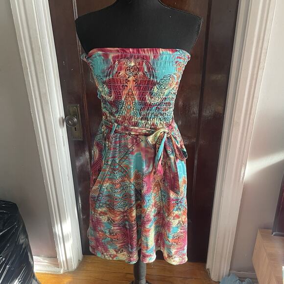 Apple Bottoms Sleeveless Tube Fit N Flare Dress Y2K MEDIUM Flaws - Picture 3 of 11